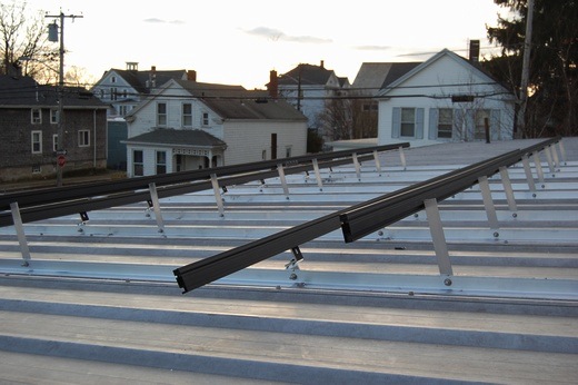 A portion of our array is installed on the section with metal roof