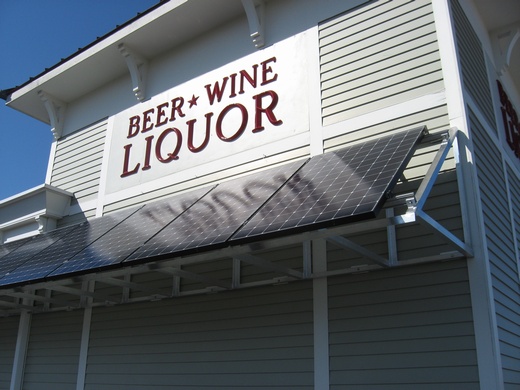 Portion of solar canopy designed and installed by Beaumont Solar