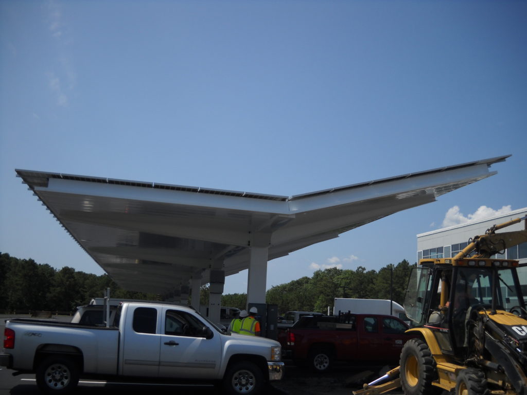 View of the completed solar carport